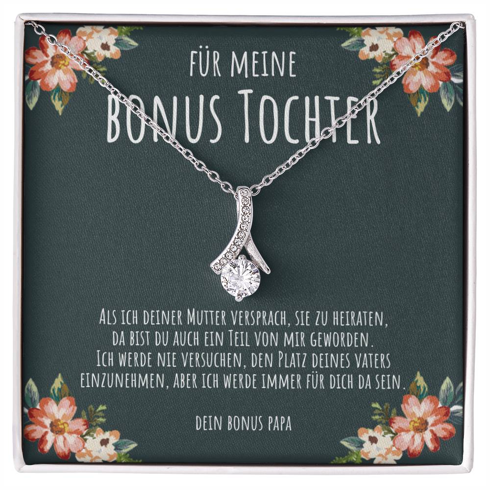 Edles Schmuck-Geschenkset für Stieftochter – Halskette mit Karte und Schmuckbox