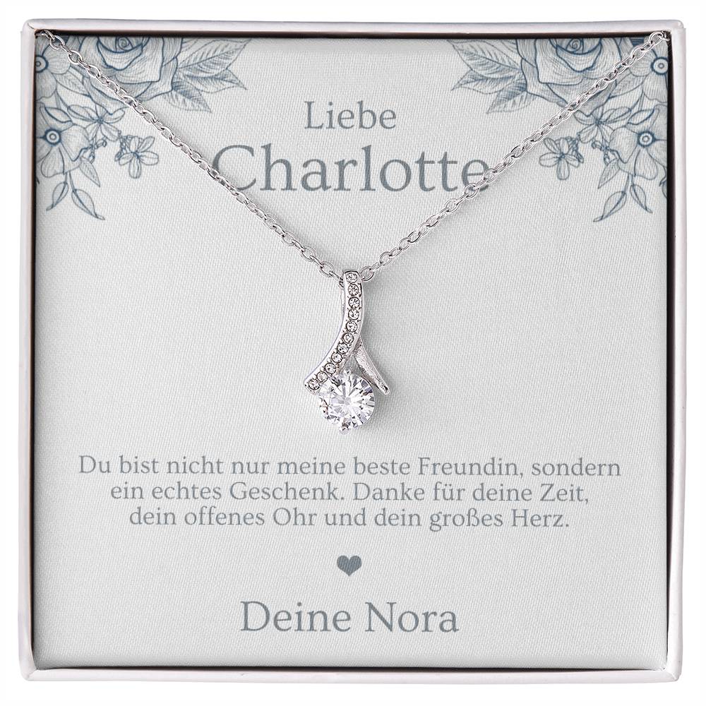 Beste Freundin Geschenk: personalisierte Halskette in edler Schmuckbox mit Karte