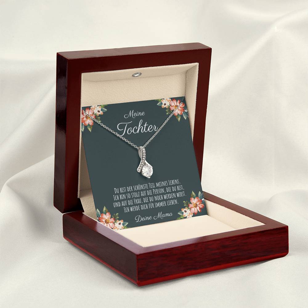 Tochter Geschenk von Papa mit Halskette und liebevoller Karte
