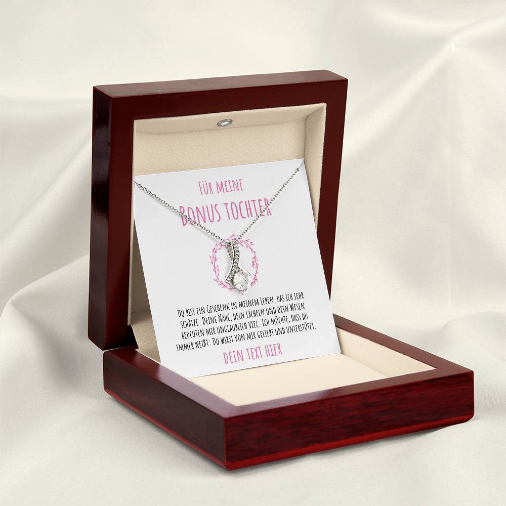 Geschenk für Bonus-Tochter mit Halskette und Karte