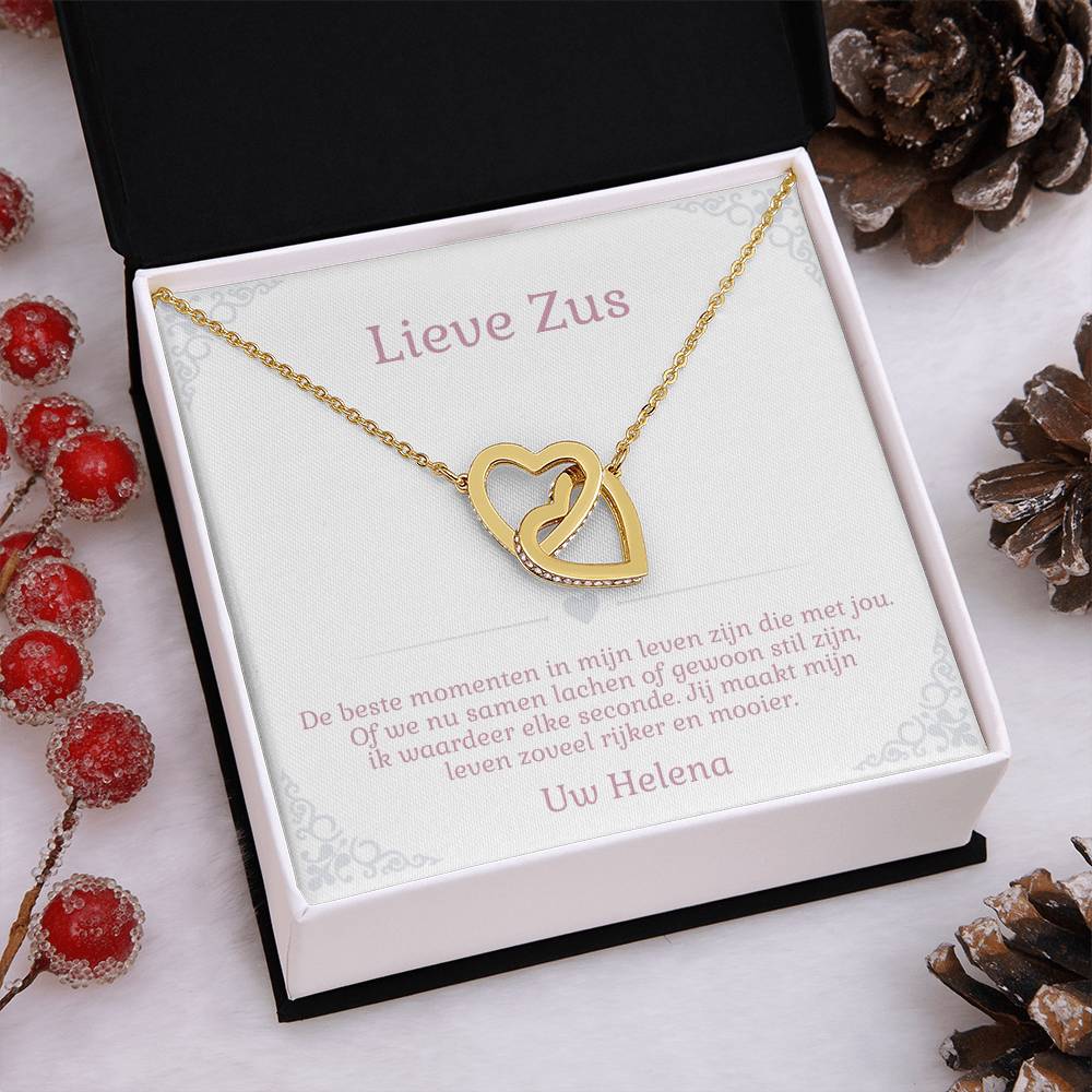 Kerstcadeau zusje - Schitterende ketting met feestelijke boodschap
