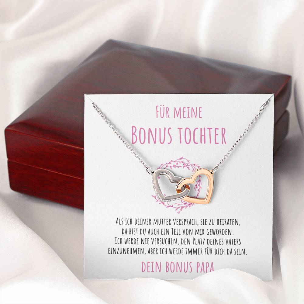 Edles Schmuck-Geschenkset für Stieftochter – Halskette mit Karte und Schmuckbox