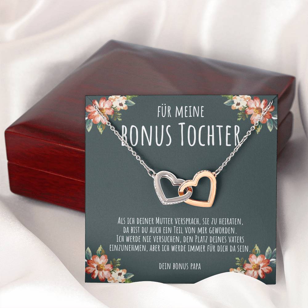 Edles Schmuck-Geschenkset für Stieftochter – Halskette mit Karte und Schmuckbox