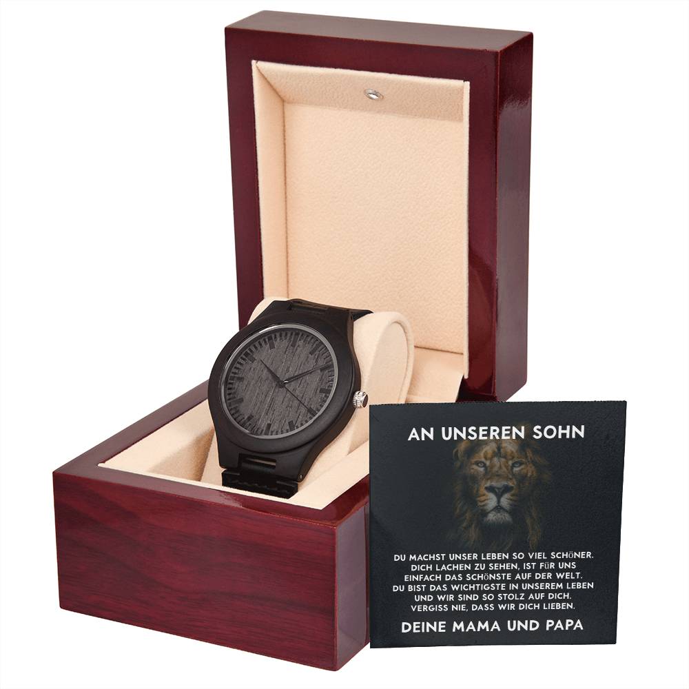 Armbanduhr für Sohn mit liebevoller Karte und eleganter Verpackung