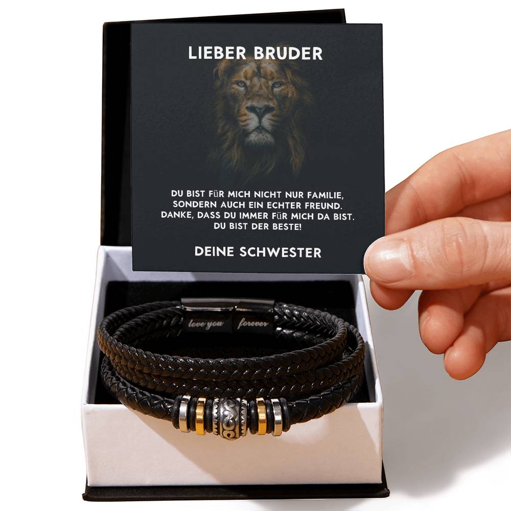 Geschenk für Bruder von Schwester – Armband mit personalisierter Karte