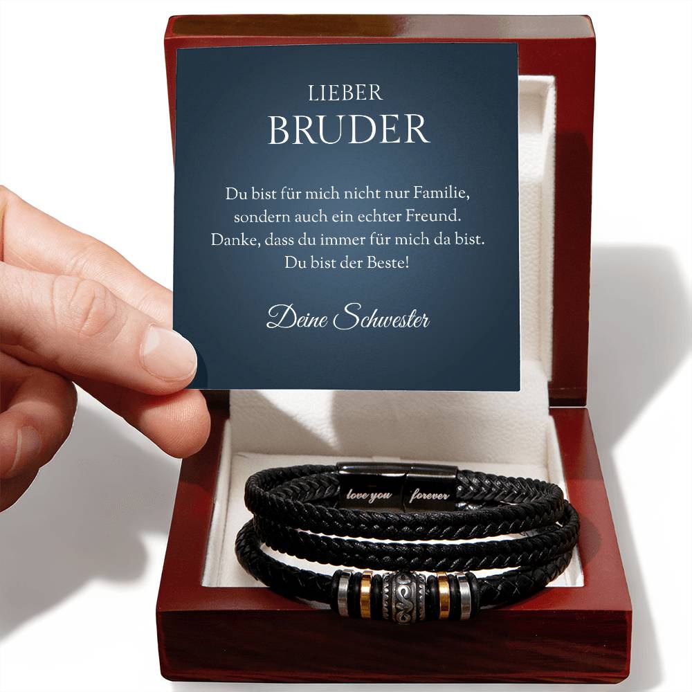 Geburtstagsgeschenk für Bruder – Hochwertiges Armband mit Karte