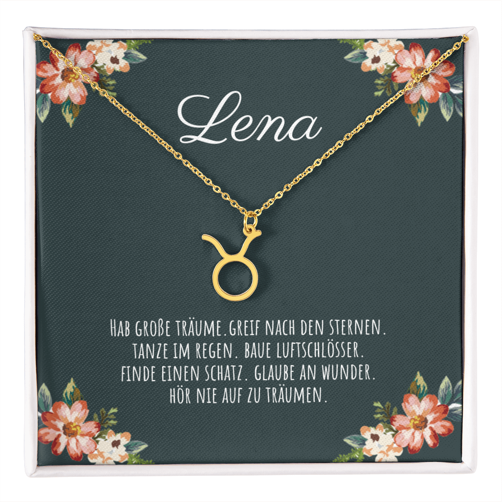 Geschenkidee Stier – elegante Kette mit dem Sternzeichen Stier als ideales Präsent für Freunde und Familie.