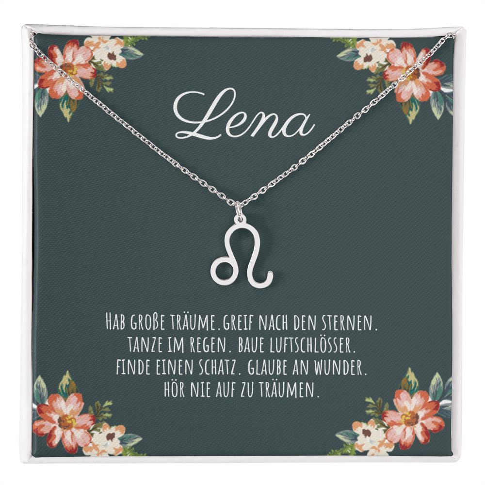 Geschenk für Löwe – elegante Halskette mit dem Sternzeichen Löwe, perfekt für besondere Anlässe.