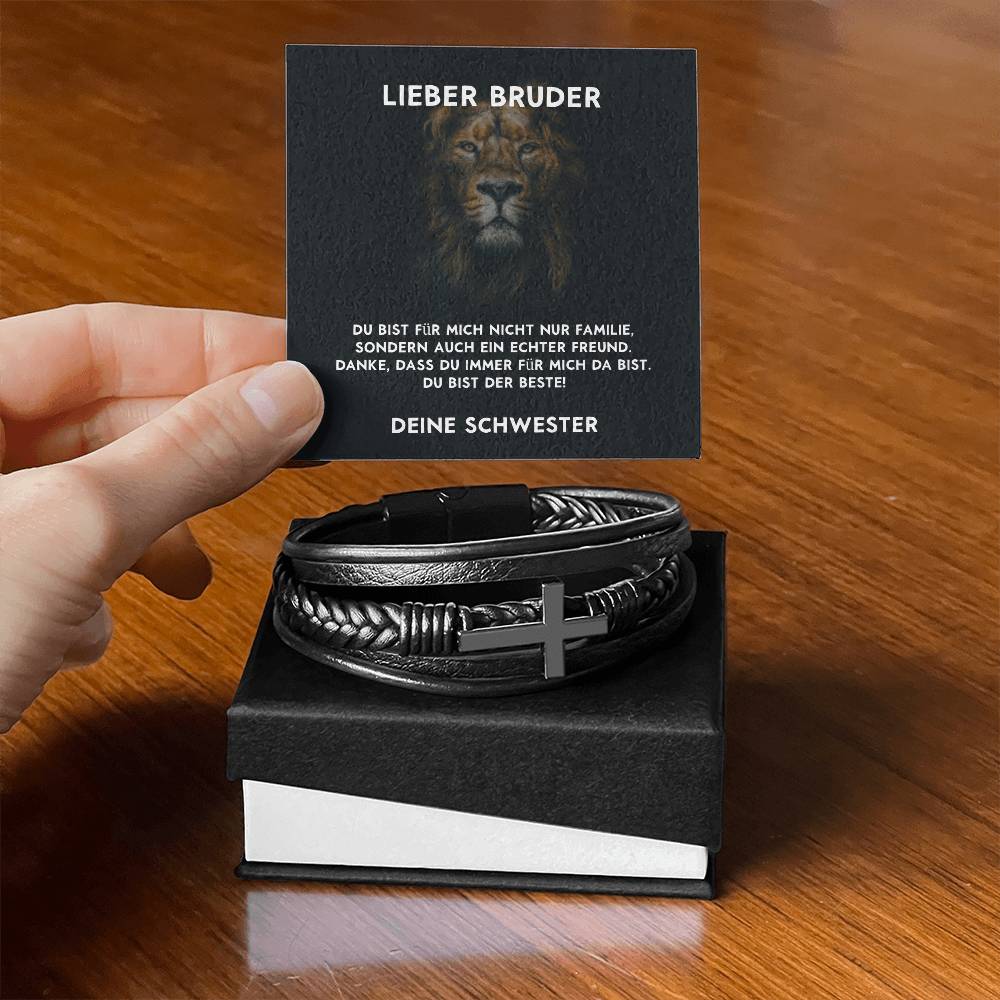 Geschenk für Bruder von Schwester – Armband mit personalisierter Karte