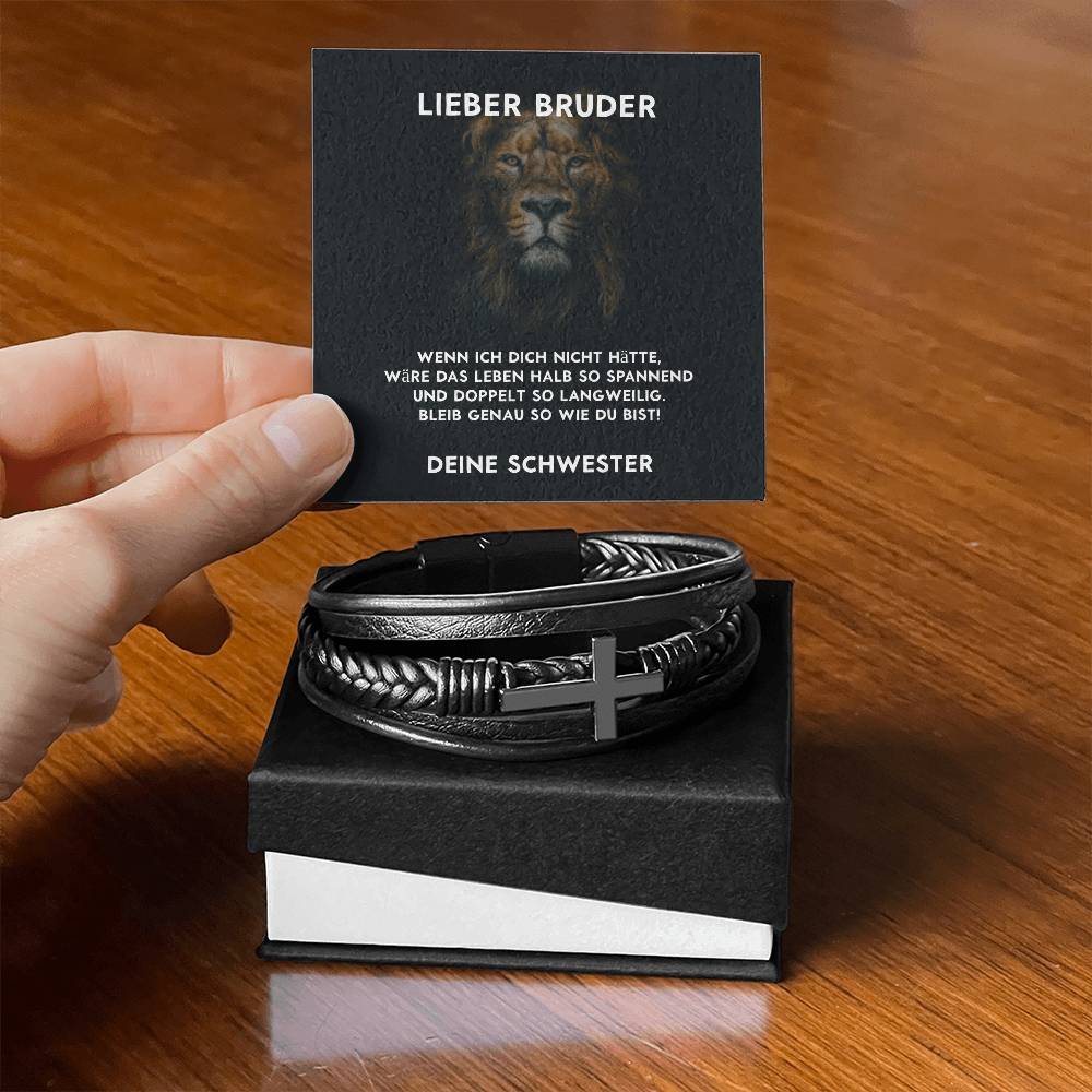 Geschenk für Bruder von Schwester – Armband mit personalisierter Karte