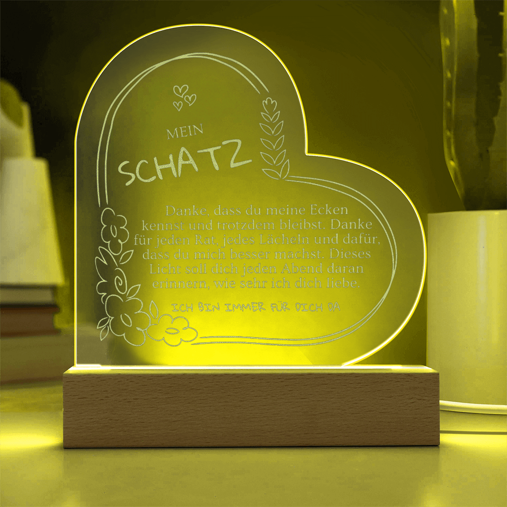 Geschenkidee für Frau die schon alles hat – personalisiertes LED Herz mit fertigem Text, besonderes Liebesgeschenk von Mann zu Weihnachten