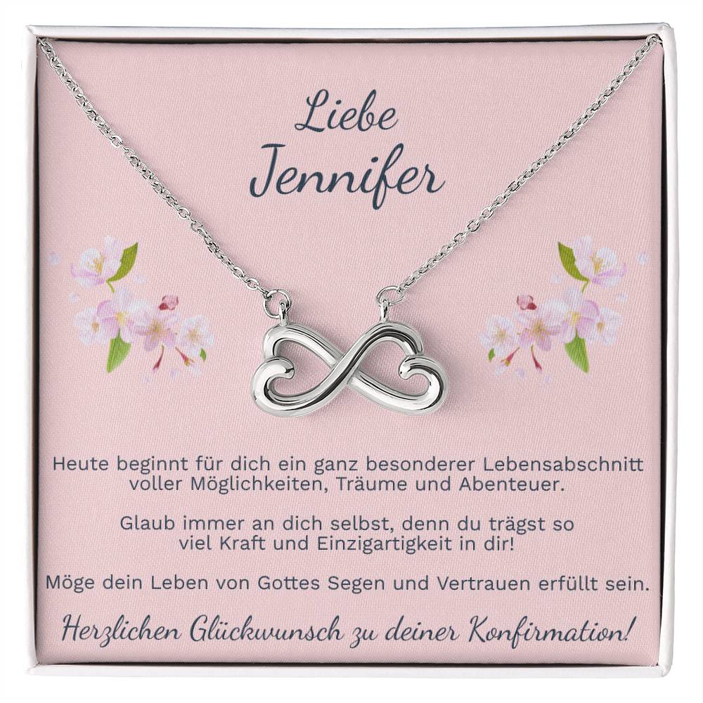 Elegante Halskette als Geschenk zur Konfirmation für Mädchen mit Schmuckbox