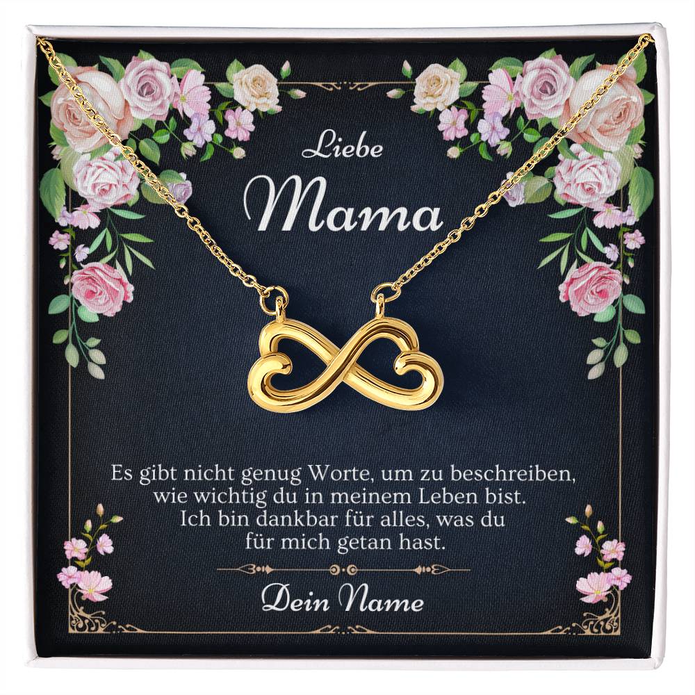 Geschenkidee Mama – Kette mit Spruchkarte in luxuriöser Mahagoni Geschenkbox