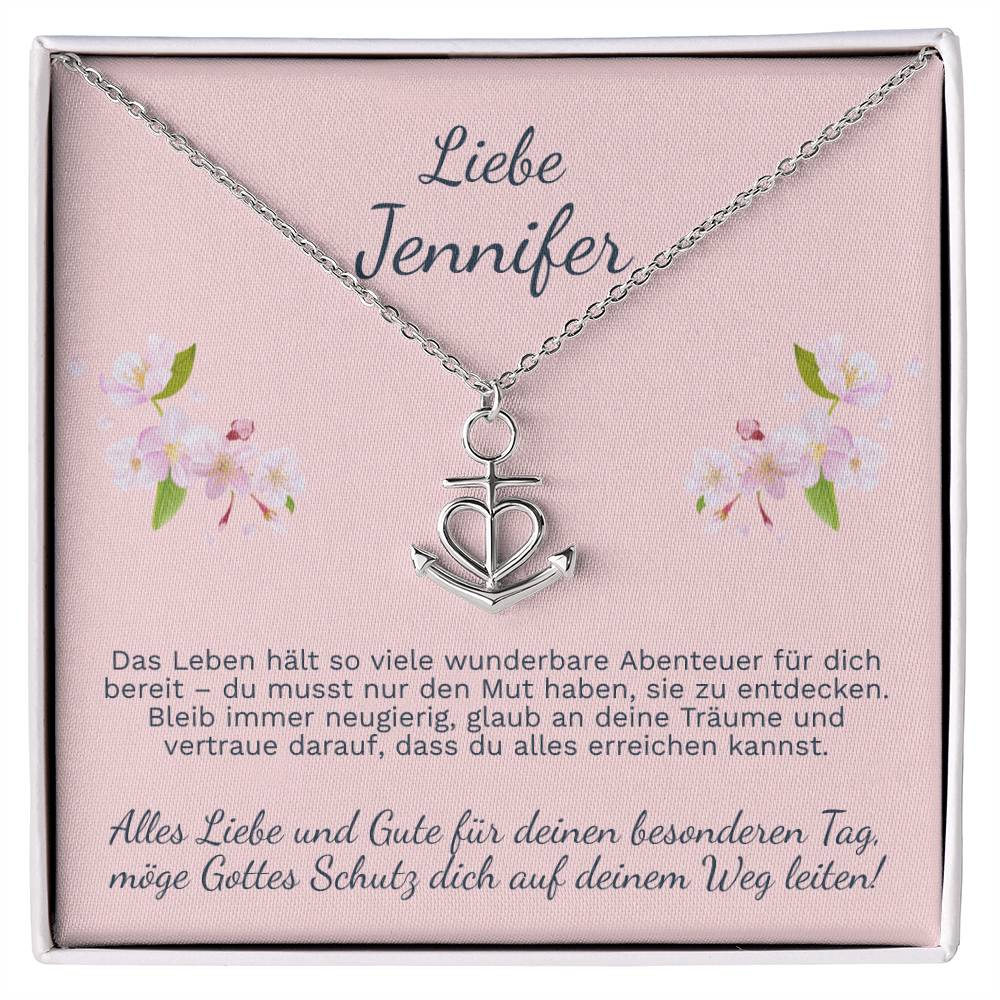 Elegante Halskette als Geschenk zur Konfirmation für Mädchen mit Schmuckbox