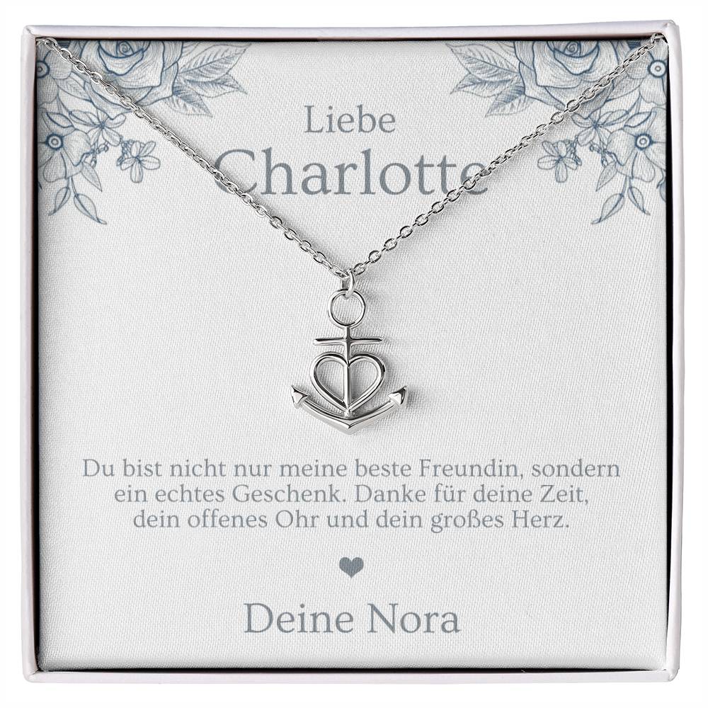 Beste Freundin Geschenk: personalisierte Halskette in edler Schmuckbox mit Karte