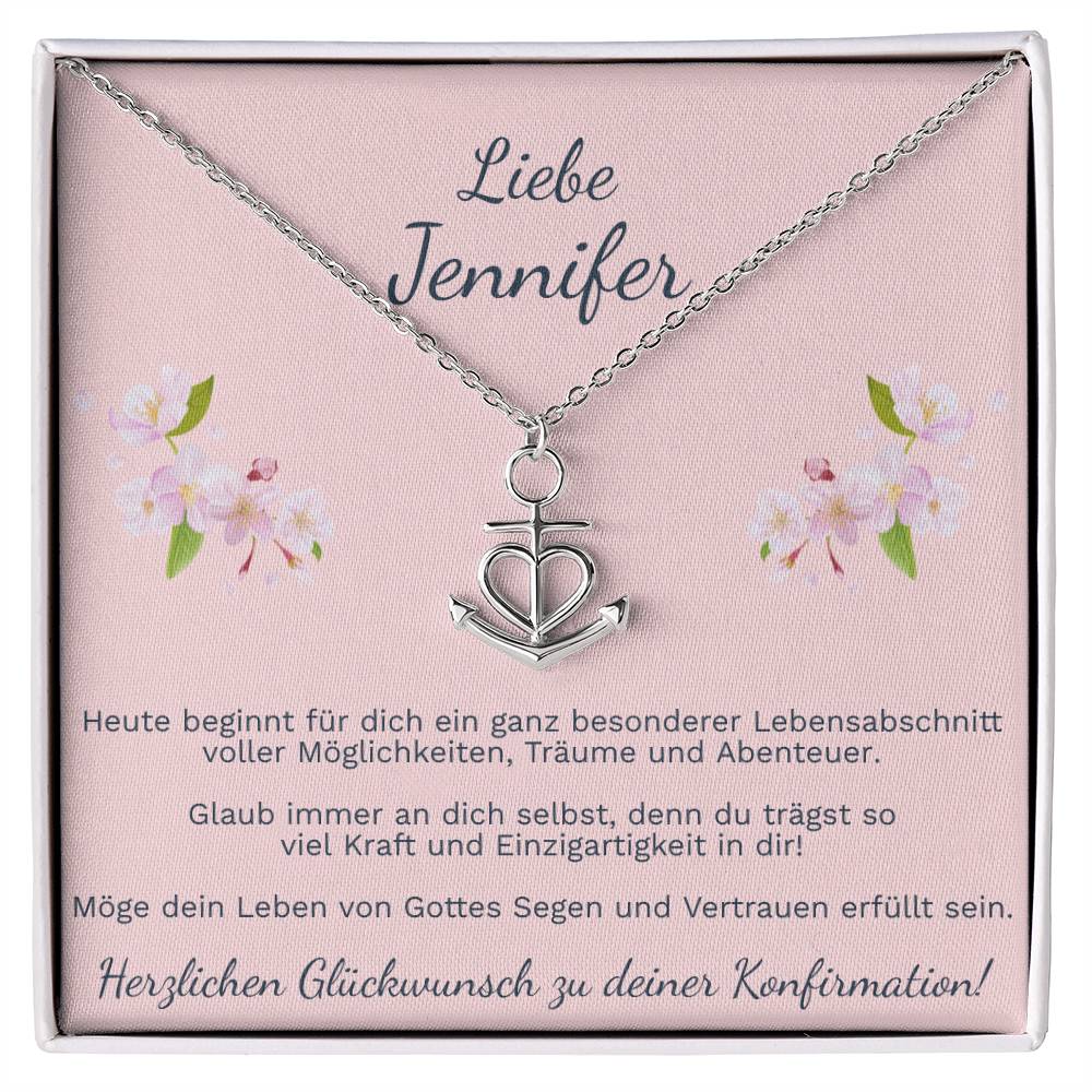 Elegante Halskette als Geschenk zur Konfirmation für Mädchen mit Schmuckbox