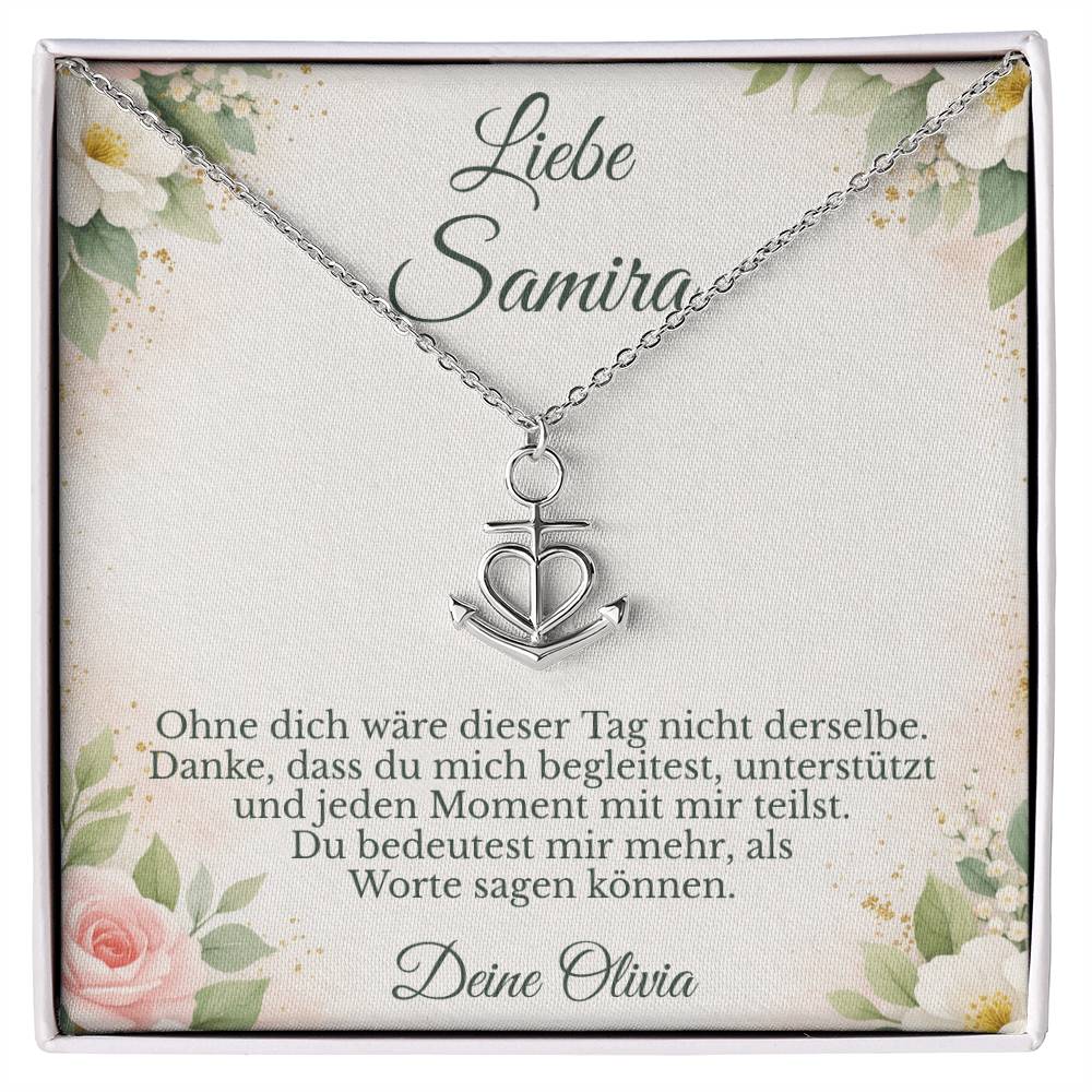 brautjungfer schmuck geschenk mit halskette und karte