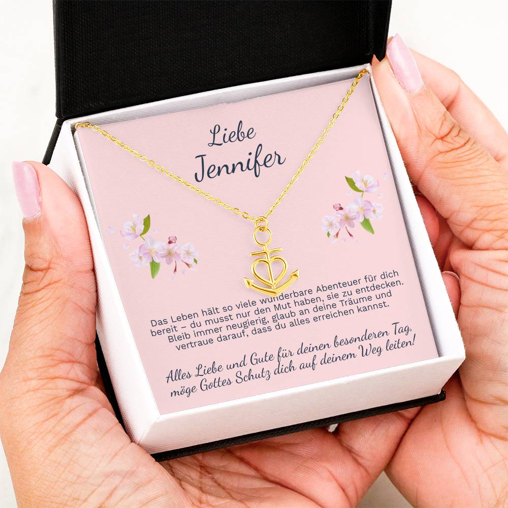 Schmuck-Geschenk zur Konfirmation für Mädchen – Symbolische Halskette mit Karte