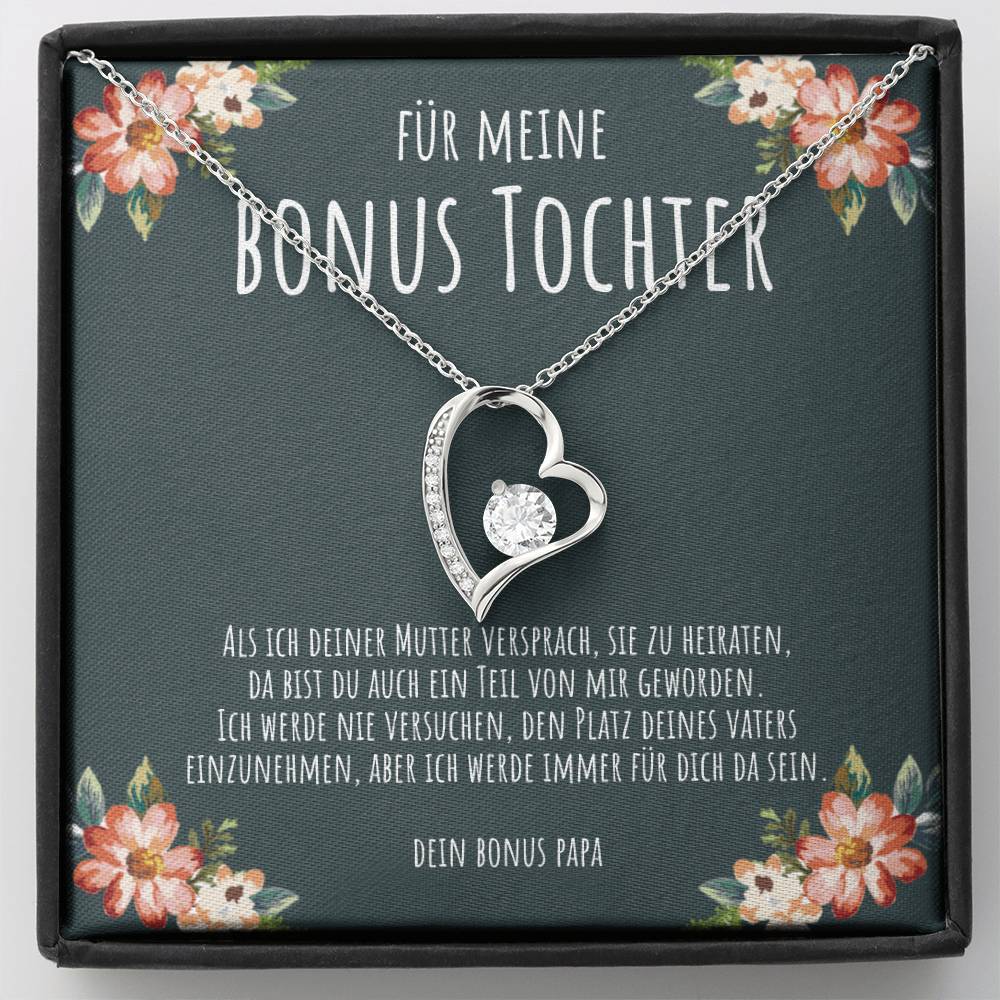 Edles Schmuck-Geschenkset für Stieftochter – Halskette mit Karte und Schmuckbox