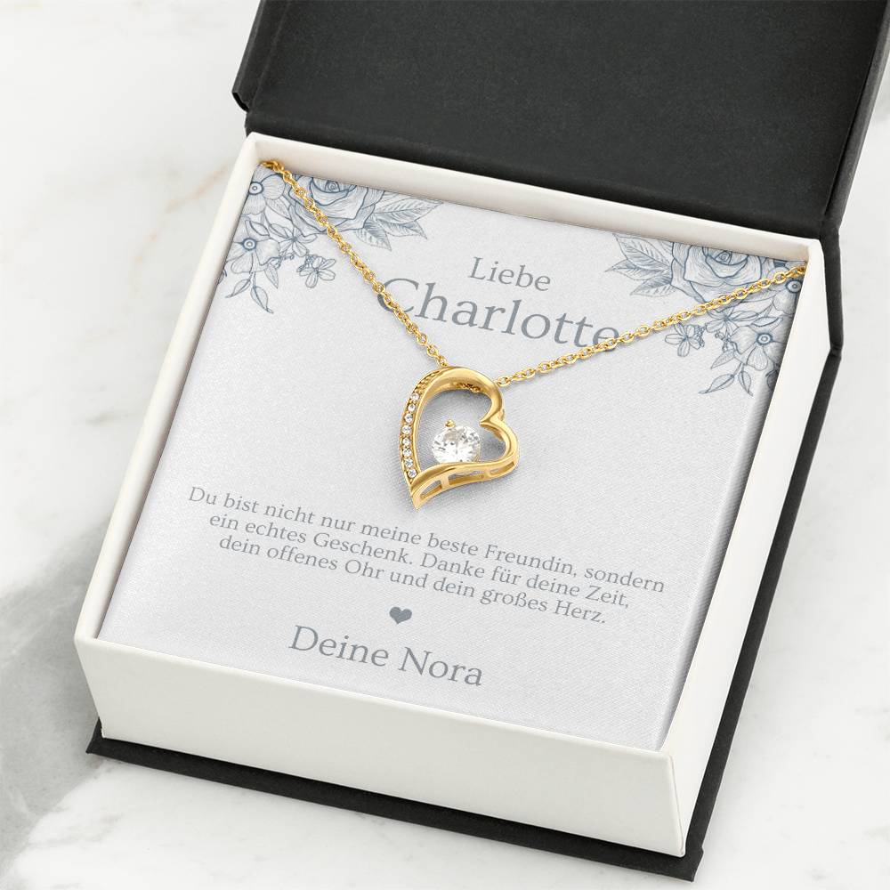 Persönliches Geschenk für die beste Freundin mit Schmuck und Karte