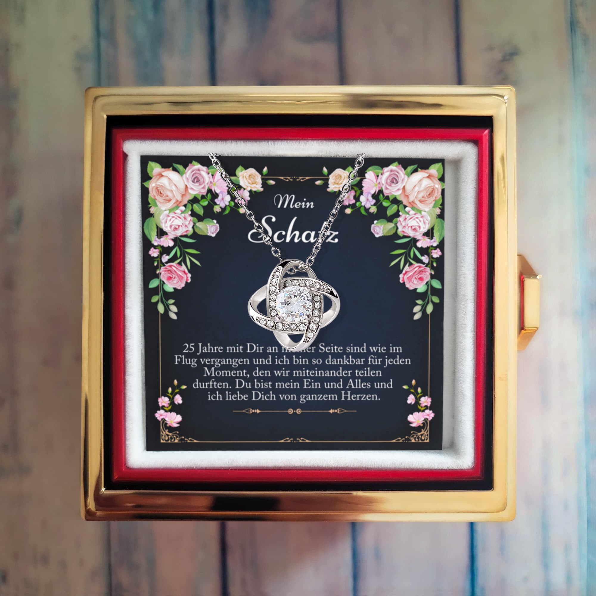 Schönes Geschenk Frau Silberhochzeit – romantische Halskette