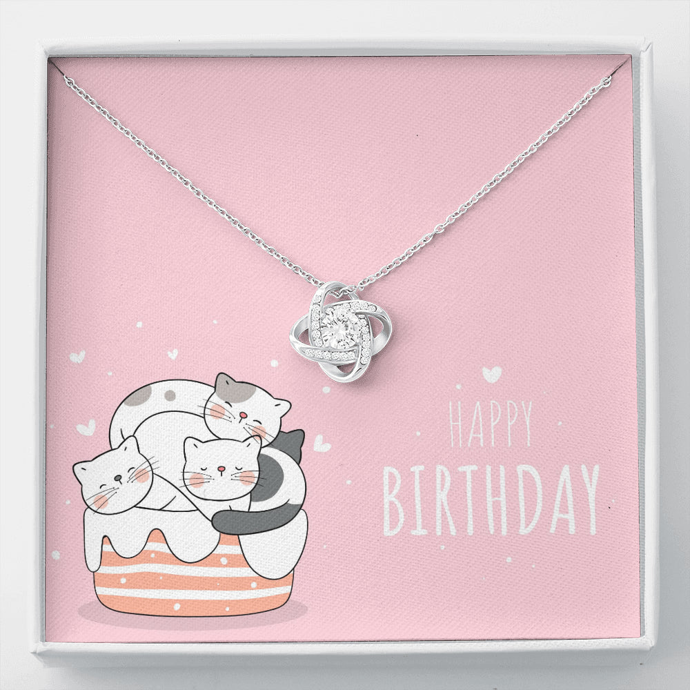 'Happy Birthday Katzen Edition' Liebesknoten Halskette