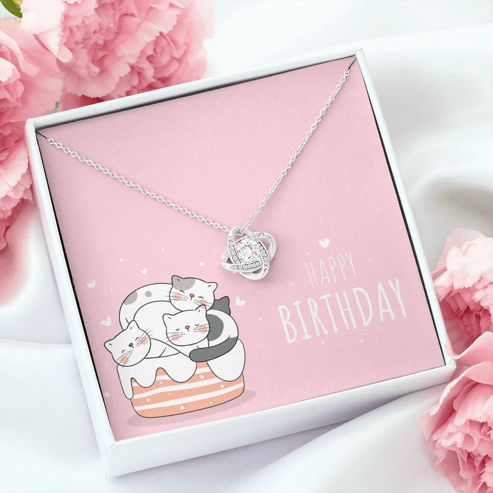 'Happy Birthday Katzen Edition' Liebesknoten Halskette